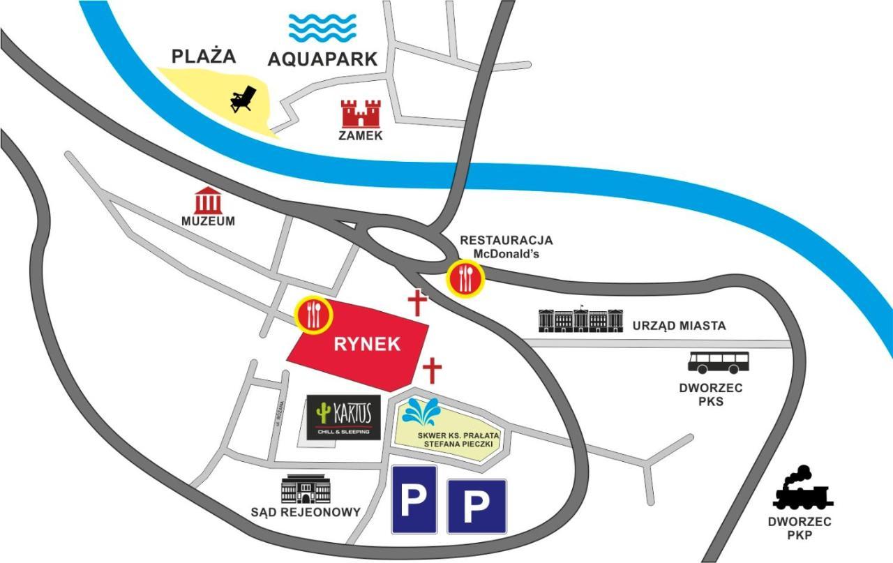Kaktus Chill & Sleeping - 50 M Od Rynku Aparthotel Racibórz Kültér fotó